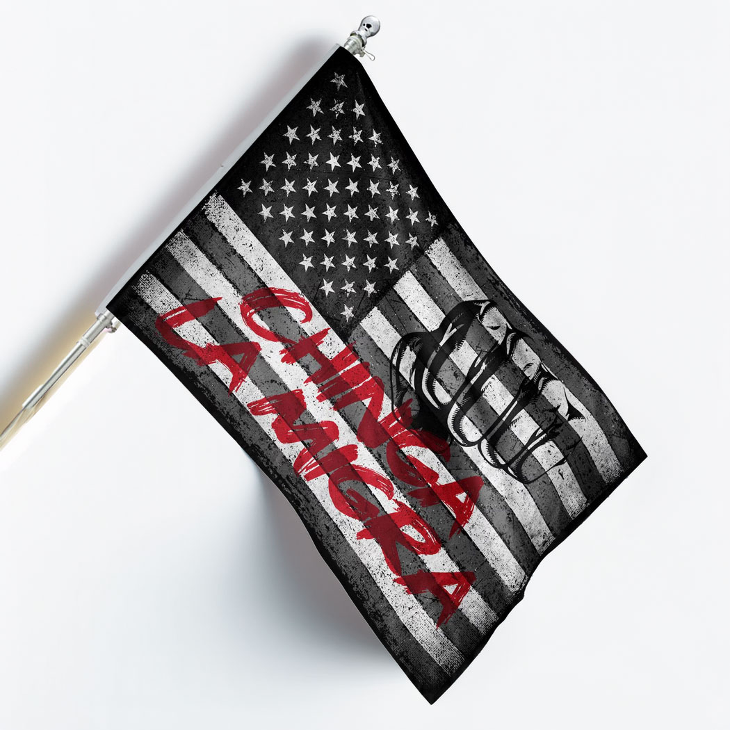 Chinga La Migra Flag Liberal Protest Sign