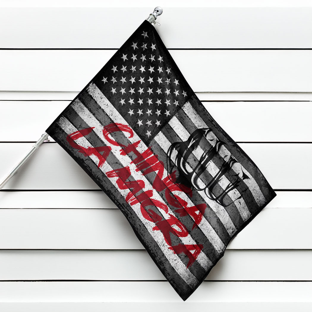 Chinga La Migra Flag Liberal Protest Sign