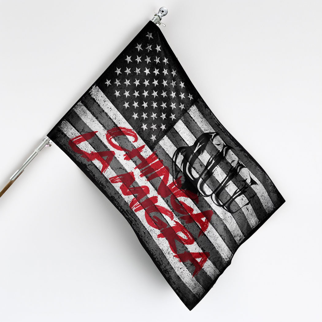 Chinga La Migra Flag Liberal Protest Sign
