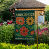 Floral Abolish ICE Human is Illegal Flag