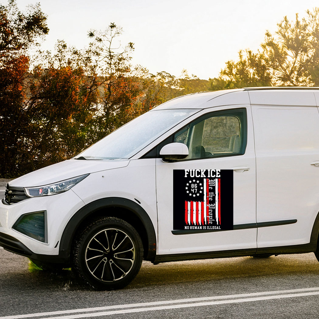 Fuck Ice America Flag Sticker-Car Magnet