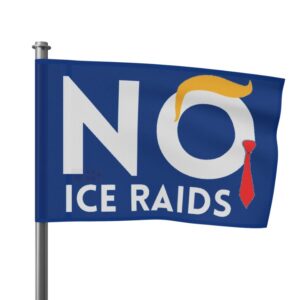 Political Protest No ICE Raids , Anti-Trump Rally Flag