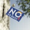 Political Protest No ICE Raids , Anti-Trump Rally Flag