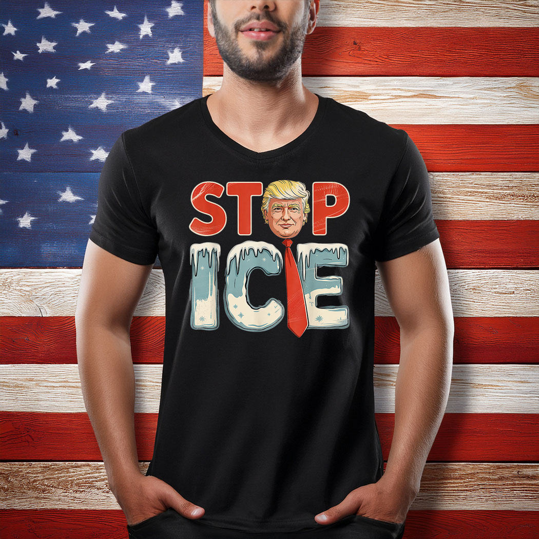 Stop ICE Retro Trump T-Shirt
