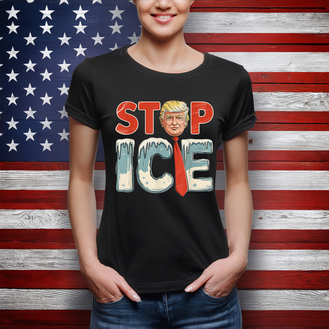 Stop ICE Retro Trump T-Shirt