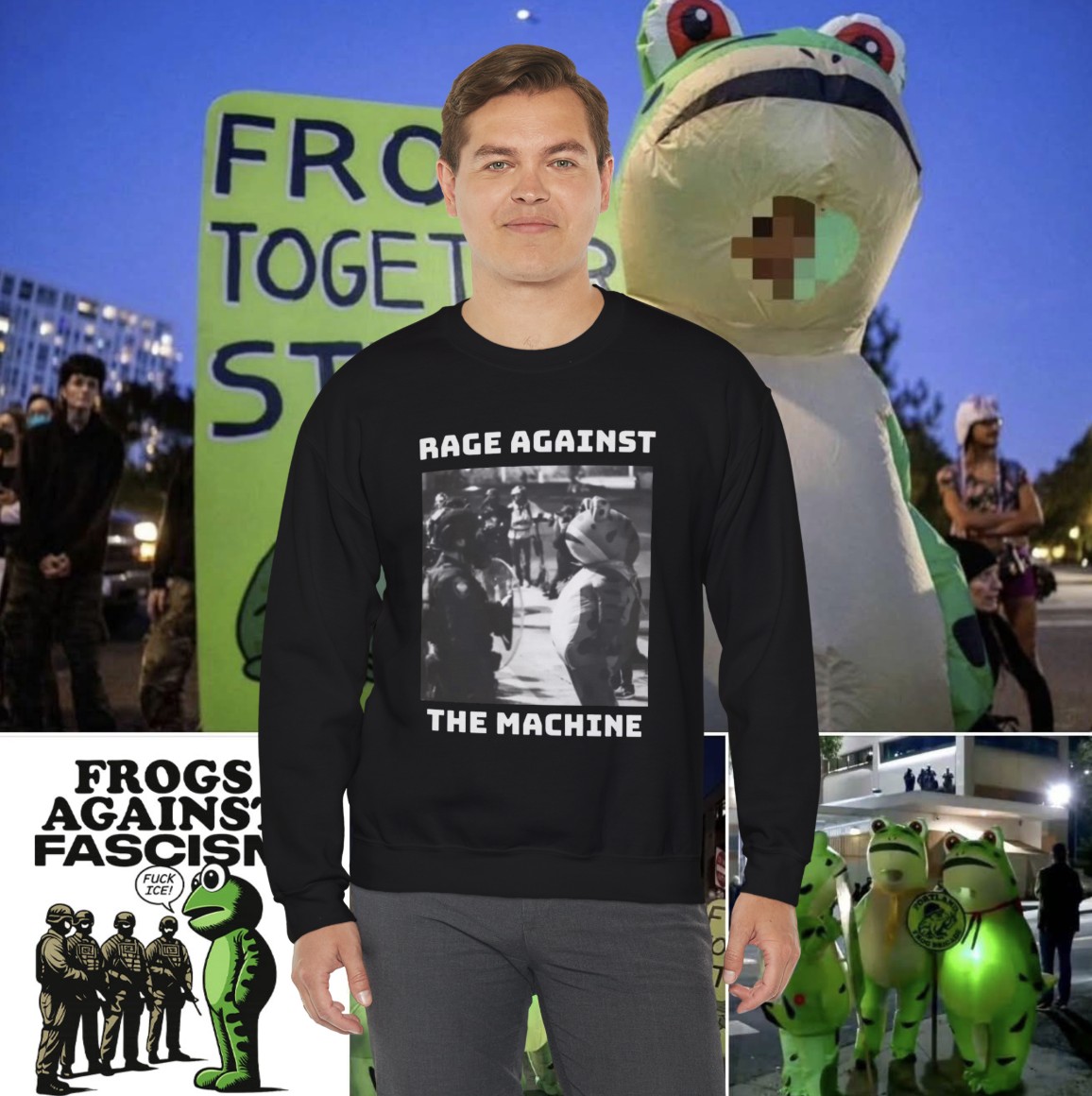 Portland Frog Protest Shirt – Anti ICE Sweatshirt